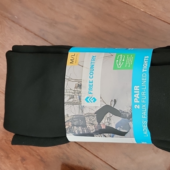 Free Country ladies faux fur-lined tights. Brand new with tags. Sizes M/L, L/XL. - Picture 2 of 12